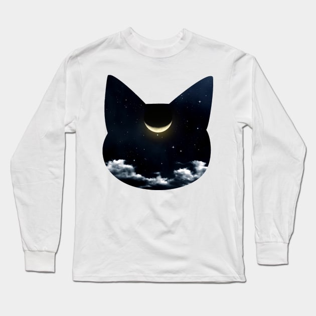 Luna Space Long Sleeve T-Shirt by Elyssiel